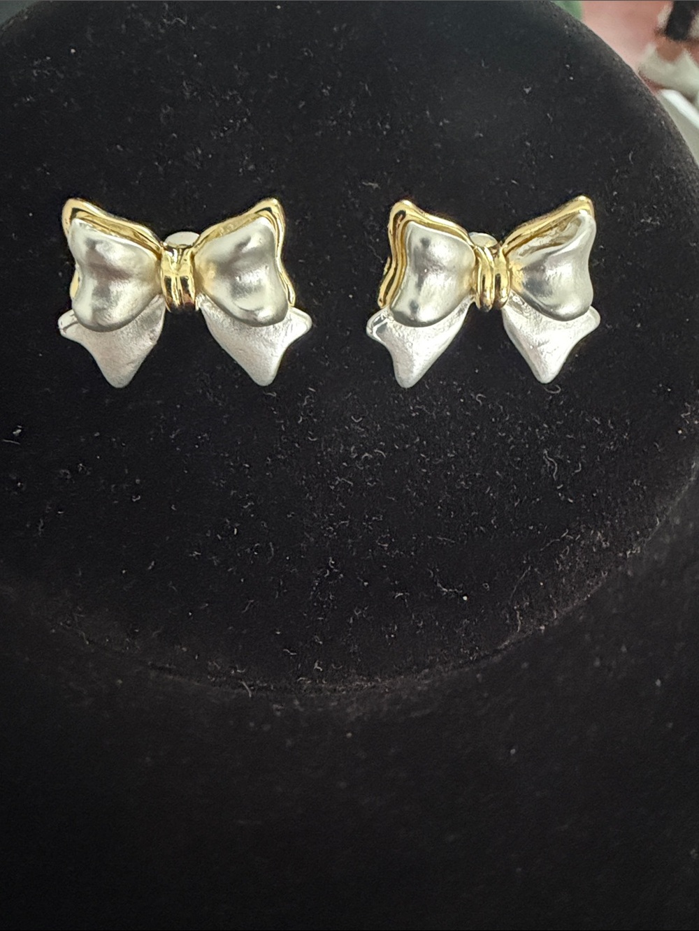 Gold & Silver Bow Stud Earrings - Women Jewelry
